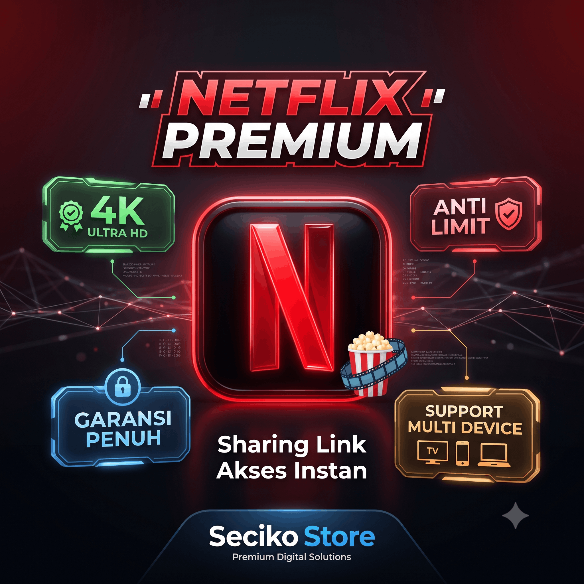 Beli Account Netflix Premium Sharing Murah 4K Ultra HD