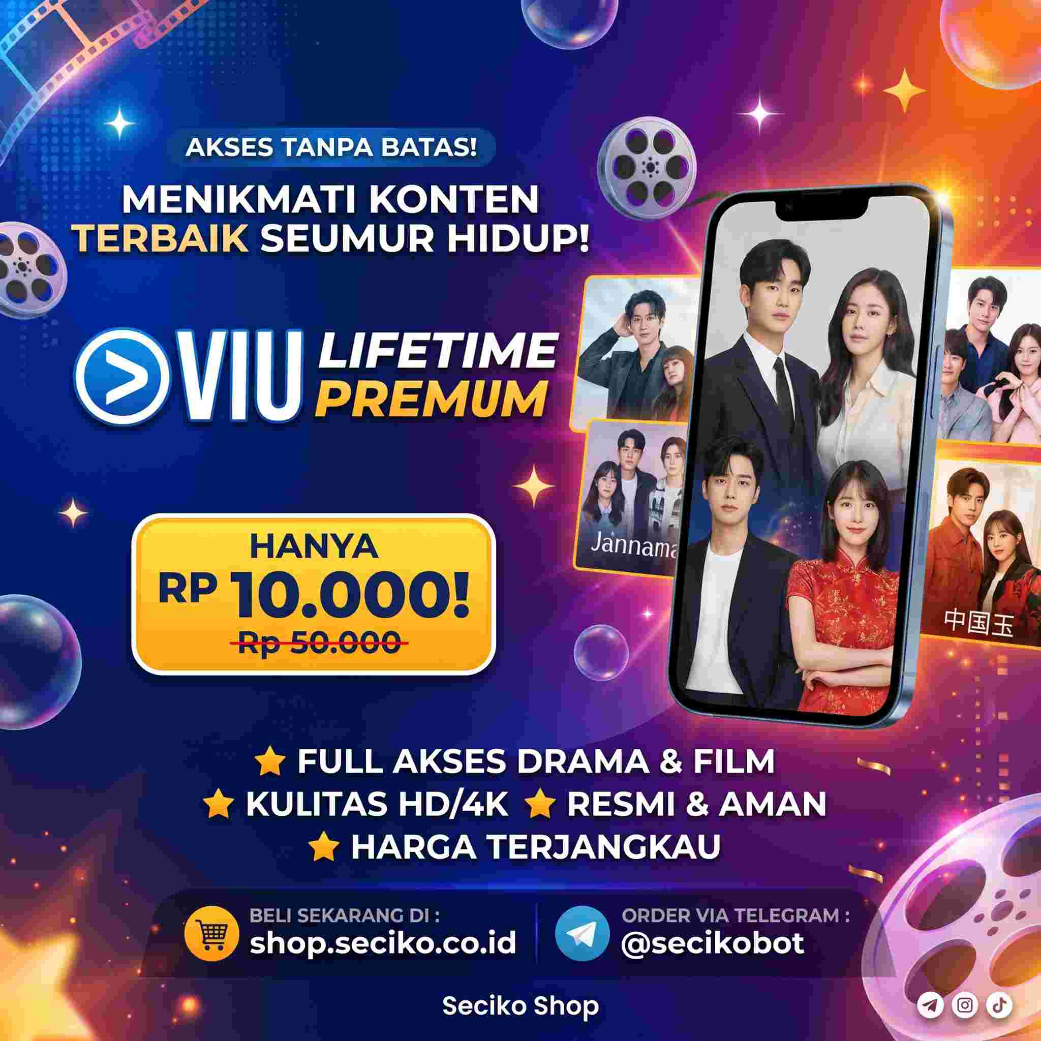 Jual Akun Viu Premium Lifetime Murah Bebas Iklan Full HD